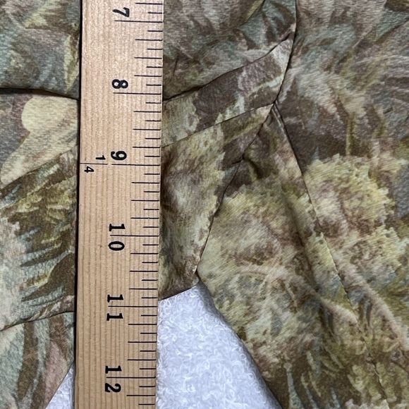 Floral Rayon Blend Pants Women's 4 Green Multi Allover Flower Print - Picture 8 of 16